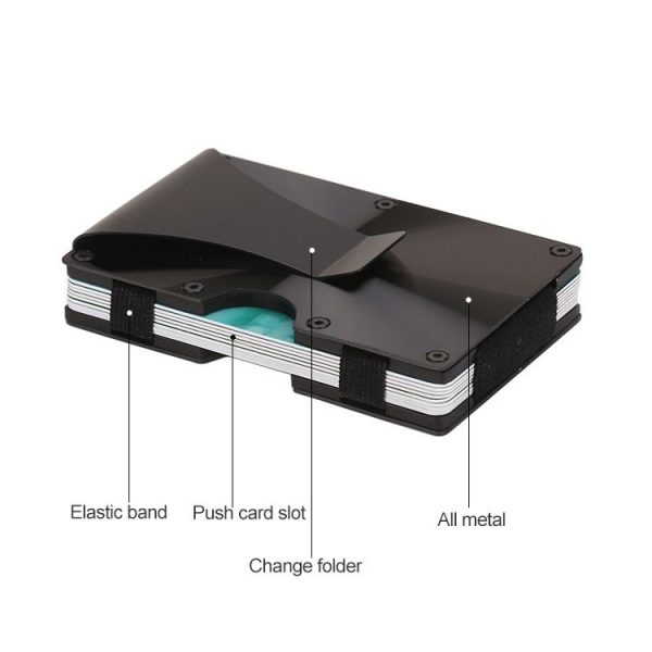 X-11D Ultra-thin Business Card Holder Aluminum Credit Card Metal Anti-magnetic Wallet (Black) - Image 4