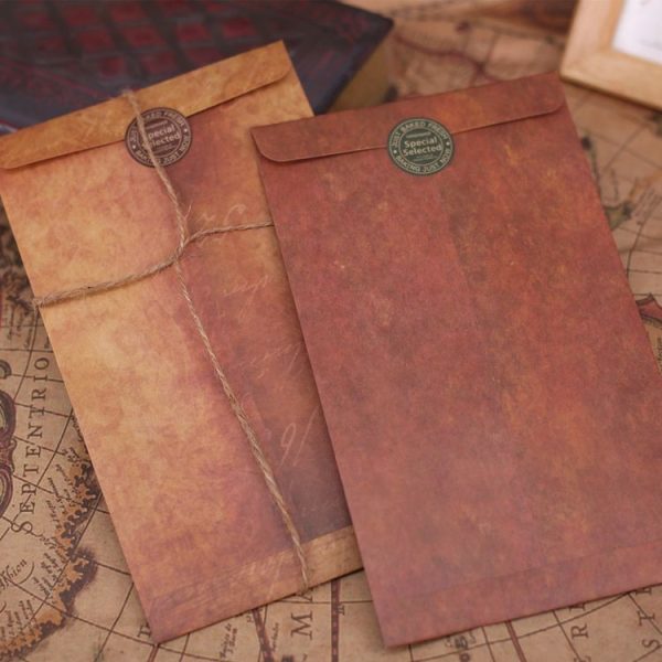 10 PCS Retro Creative Kraft Envelopes School Office Supplies (Brown) - Image 3