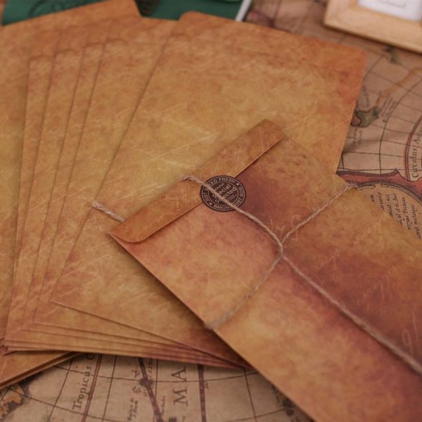 10 PCS Retro Creative Kraft Envelopes School Office Supplies (Brown) - Image 4