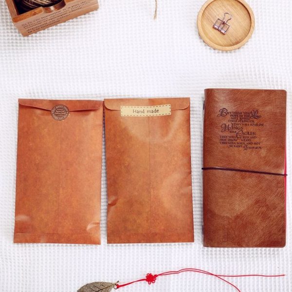10 PCS Retro Creative Kraft Envelopes School Office Supplies (Brown) - Image 5