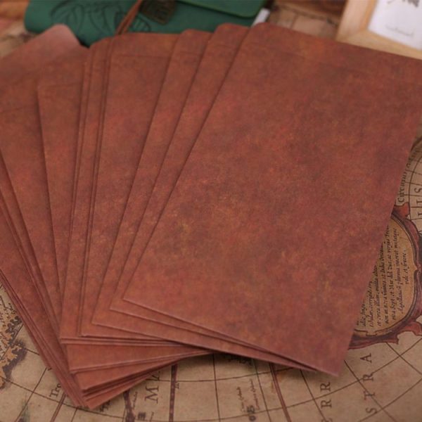 10 PCS Retro Creative Kraft Envelopes School Office Supplies (Brown) - Image 6