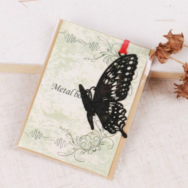 2 PCS Ferrous Metal Bookmarks Creative Stationery Gifts Butterfly - Image 2