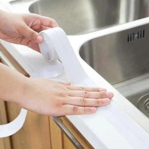 Durable PVC Material Waterproof Mold Proof Adhesive Tape Kitchen Bathroom Wall Sealing Tape, Width: 2.2cm x 3.2m (Beige) - Image 5