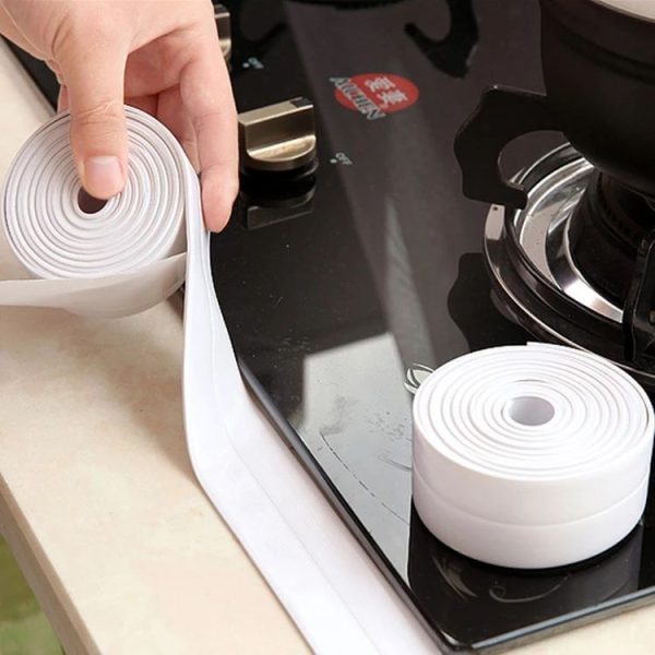 Durable PVC Material Waterproof Mold Proof Adhesive Tape Kitchen Bathroom Wall Sealing Tape, Width: 2.2cm x 3.2m (Beige) - Image 6