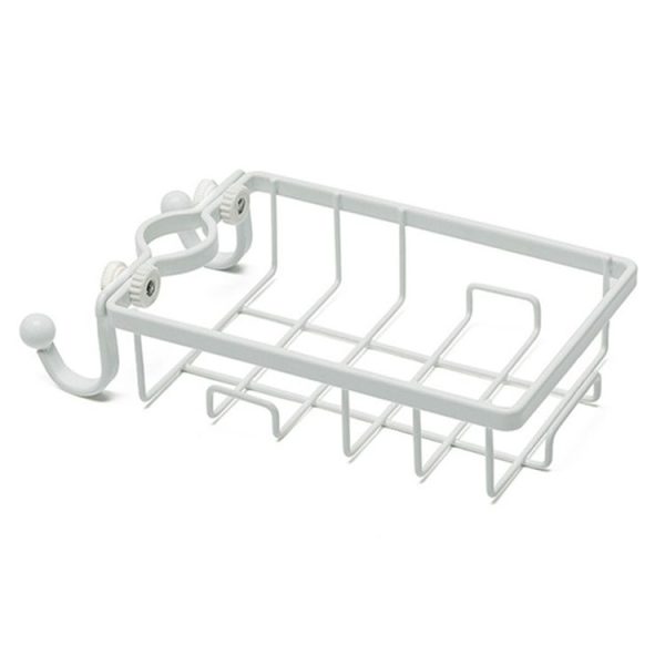 Faucet Rack Kitchen Rag Storage Drain Box Bathroom Bath Soap Cosmetic Storage Shelf Sink Hanging Basket (White) - Image 2