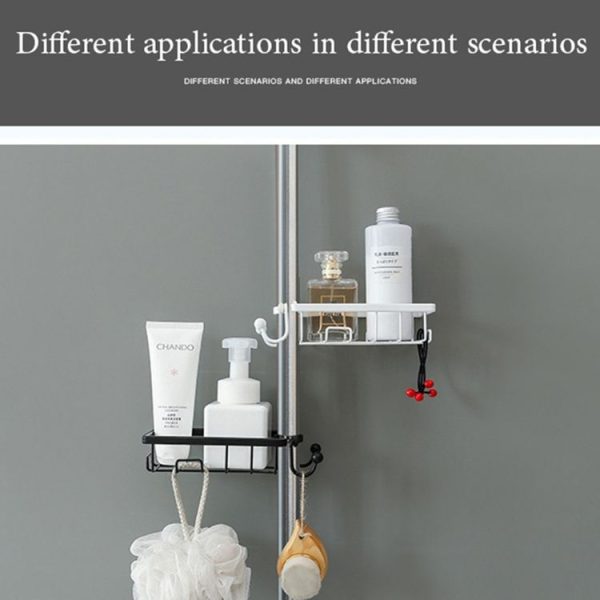 Faucet Rack Kitchen Rag Storage Drain Box Bathroom Bath Soap Cosmetic Storage Shelf Sink Hanging Basket (White) - Image 3