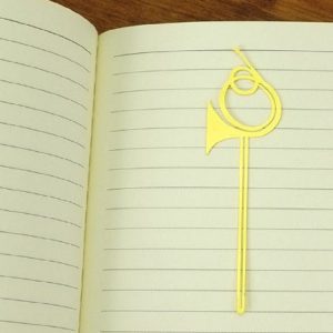 2 PCS Metal Instrument Bookmark Book Folder Office School Stationery (Horn)