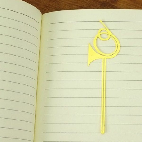 2 PCS Metal Instrument Bookmark Book Folder Office School Stationery (Horn)