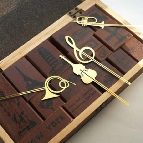2 PCS Metal Instrument Bookmark Book Folder Office School Stationery (Horn) - Image 3