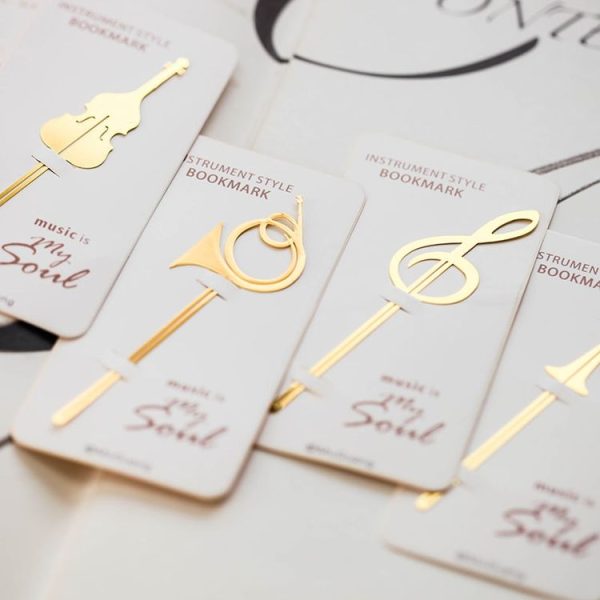 2 PCS Metal Instrument Bookmark Book Folder Office School Stationery (Horn) - Image 4