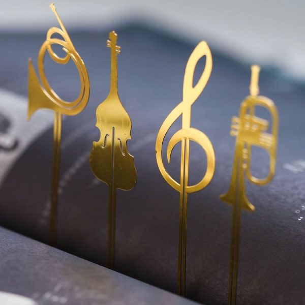 2 PCS Metal Instrument Bookmark Book Folder Office School Stationery (Horn) - Image 5