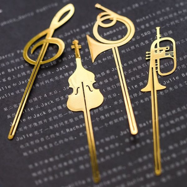 2 PCS Metal Instrument Bookmark Book Folder Office School Stationery (Horn) - Image 6