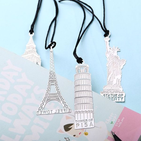 2 PCS Classic Architectural Historical Sites Metal Bookmarks Office Supplies (Statue of Liberty) - Image 2