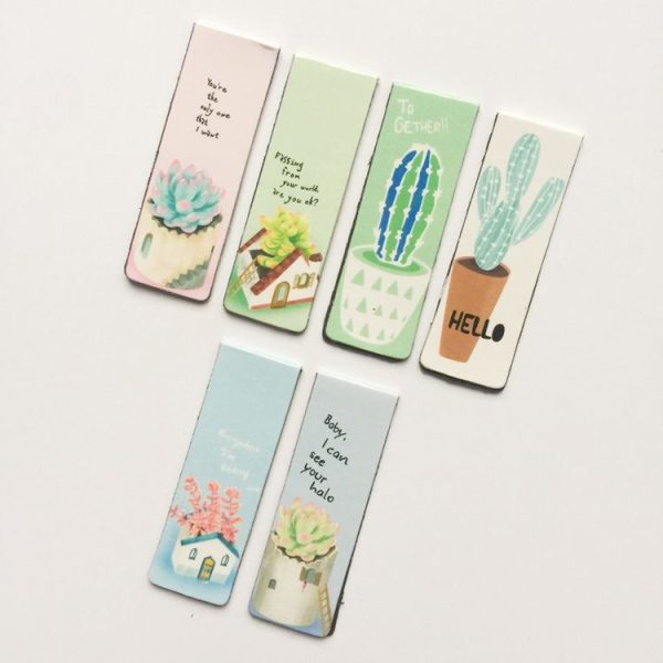 4 Sets Green Plants Creative Double-sided Magnetic Bookmark, Style Random Delivery - Image 2