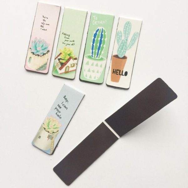 4 Sets Green Plants Creative Double-sided Magnetic Bookmark, Style Random Delivery - Image 4