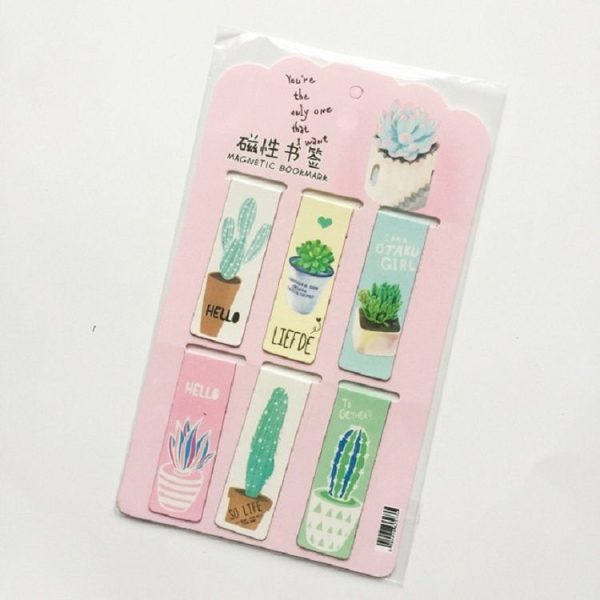 4 Sets Green Plants Creative Double-sided Magnetic Bookmark, Style Random Delivery - Image 6