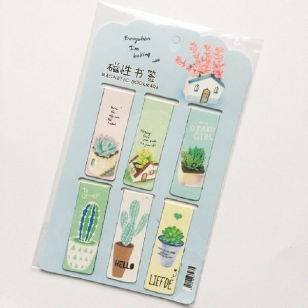 4 Sets Green Plants Creative Double-sided Magnetic Bookmark, Style Random Delivery - Image 7