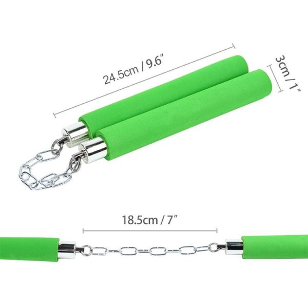 Sponge Nunchaku for Children and Beginners (Green) - Image 4