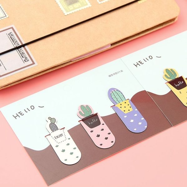 4 Sets Cactus Magnetic Multi-function Bookmark School Office Stationery - Image 2
