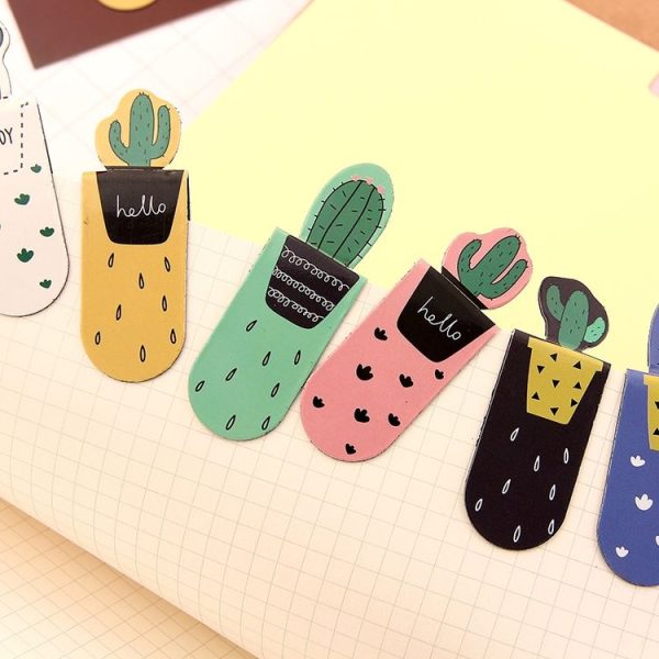 4 Sets Cactus Magnetic Multi-function Bookmark School Office Stationery - Image 3