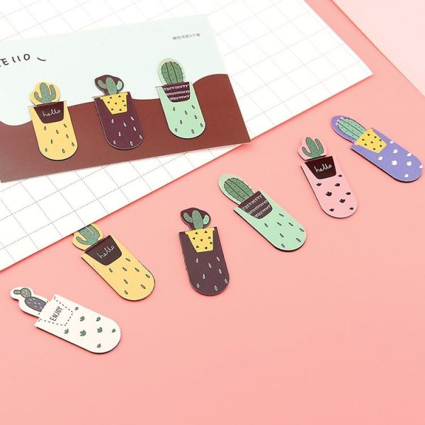 4 Sets Cactus Magnetic Multi-function Bookmark School Office Stationery - Image 4