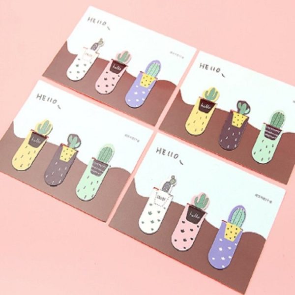 4 Sets Cactus Magnetic Multi-function Bookmark School Office Stationery - Image 5
