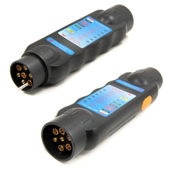 JHT4003 European 12V 7 Pin Car Truck Trailer Plug Socket Tester Wiring Circuit Light Test Tool - Image 2
