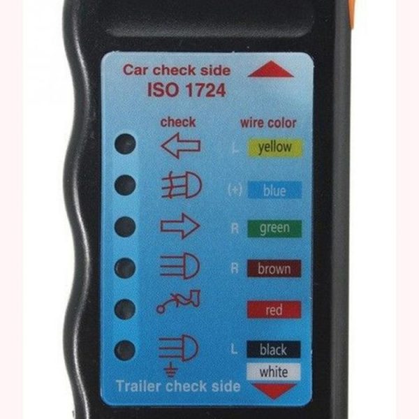 JHT4003 European 12V 7 Pin Car Truck Trailer Plug Socket Tester Wiring Circuit Light Test Tool - Image 4