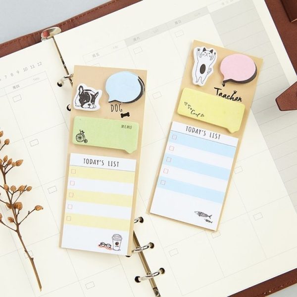 4 Sets Cactus Cute Memo Pad Notepad Self-adhesive Sticky Notes Planner Stickers School Stationery Supplies (Green shade) - Image 8