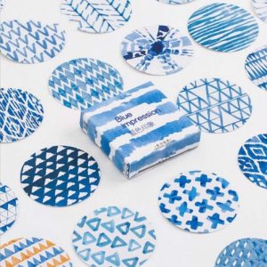 2 PCS Blue Impression Hand Account Sticker 45 Sheets Boxed Stickers Sealing Stickers