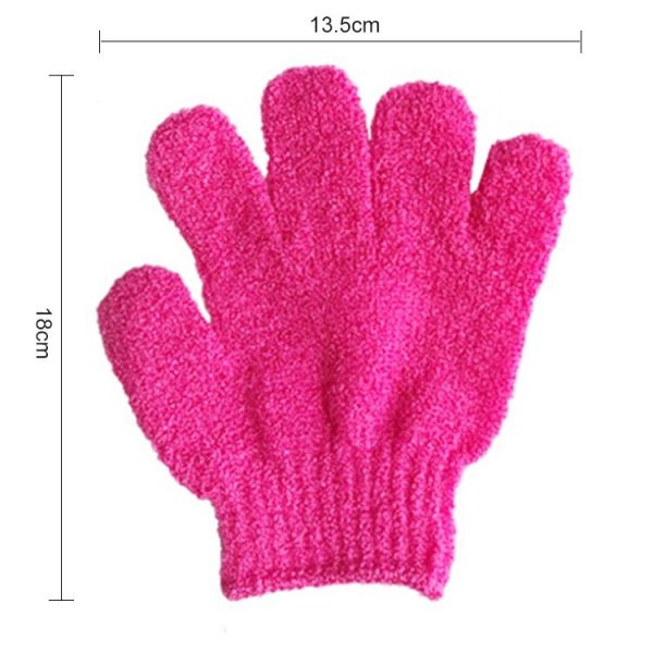 5 PCS Shower Bath Gloves Exfoliating Spa Massage Scrub Body Glove (Red) - Image 2