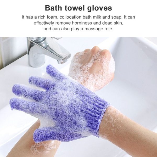 5 PCS Shower Bath Gloves Exfoliating Spa Massage Scrub Body Glove (Red) - Image 3
