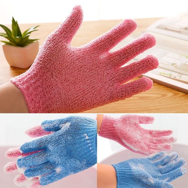 5 PCS Shower Bath Gloves Exfoliating Spa Massage Scrub Body Glove (Red) - Image 6
