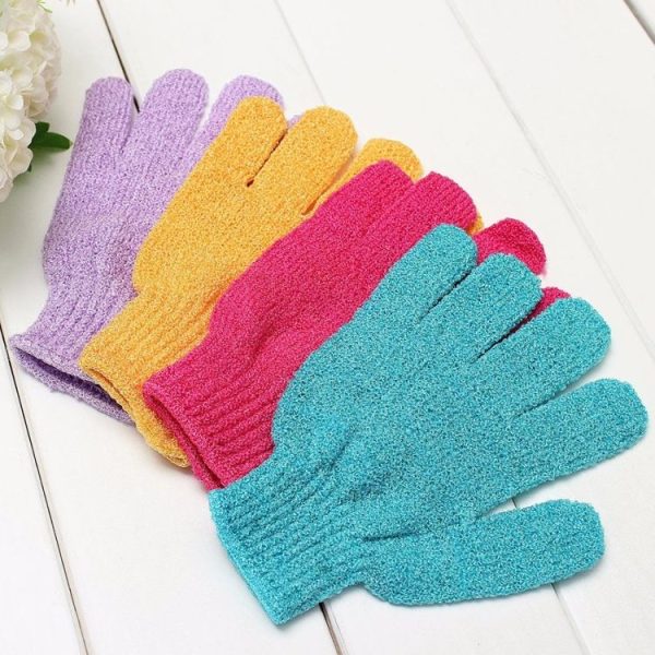 5 PCS Shower Bath Gloves Exfoliating Spa Massage Scrub Body Glove (Red) - Image 7