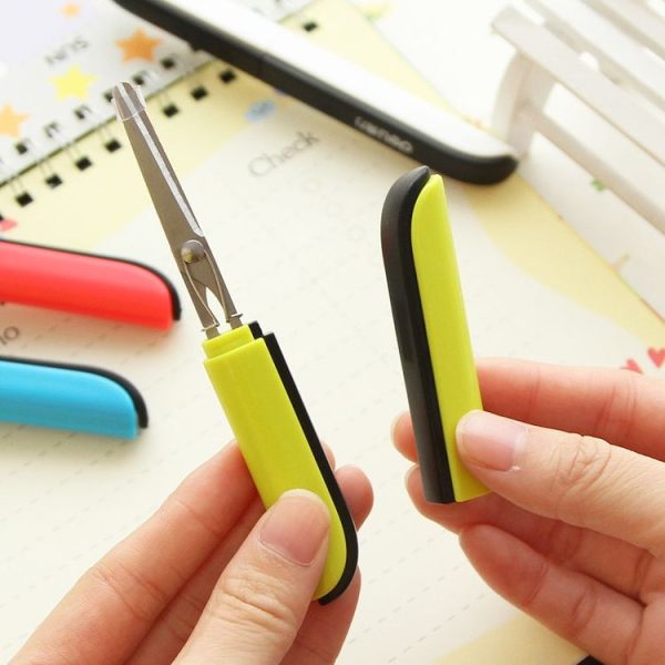 Portable Shears Paper Cutting Folding Safety Mini Stationery Scissors (Red) - Image 4