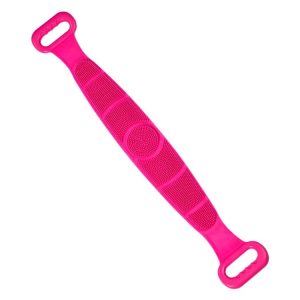 Silicone Massage Pull Strap Bath Brush Powerful Exfoliating Rubbing Bath Artifact (Rose Red)