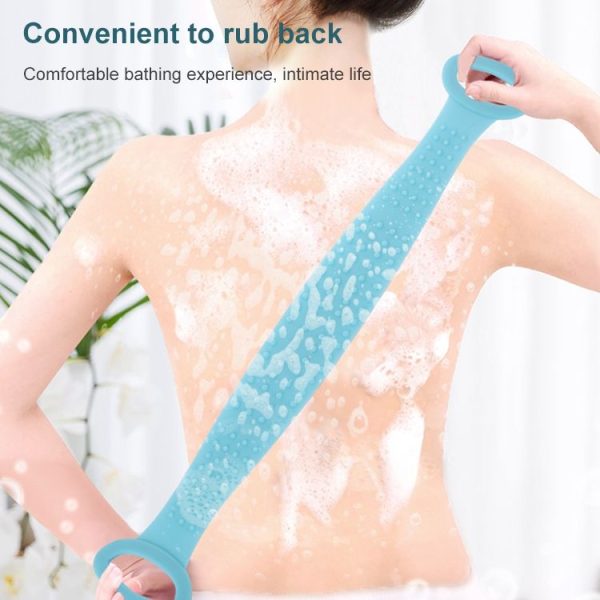 Silicone Massage Pull Strap Bath Brush Powerful Exfoliating Rubbing Bath Artifact (Rose Red) - Image 5