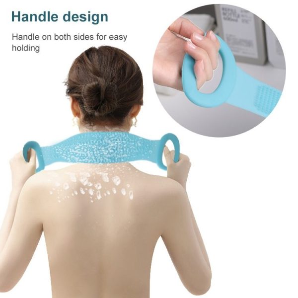 Silicone Massage Pull Strap Bath Brush Powerful Exfoliating Rubbing Bath Artifact (Rose Red) - Image 6