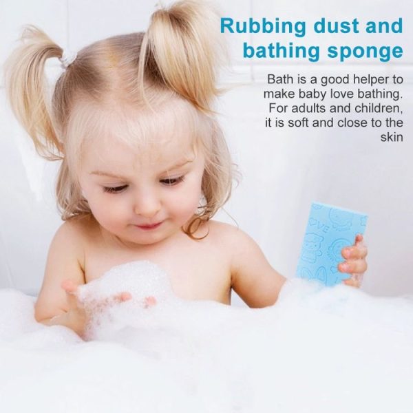 Baby Shower Spa Bath Square Sponge Body Cleaning Scrub (Green) - Image 5