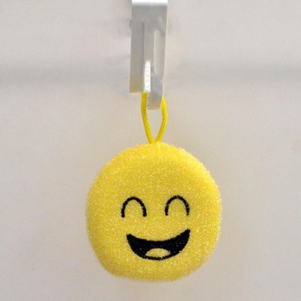4 PCS / Set Cartoon Smiley Dishwashing Sponge Wipe Kitchen Double-sided Scouring Pad, Style: Acupuncture Rub - Image 6
