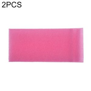 2 PCS Long Nylon Mesh Bath Shower Body Washing Clean Exfoliate Puff Scrubbing Towel Cloth Scrubbers Body Face Wash Cleaning Towel (Pink)