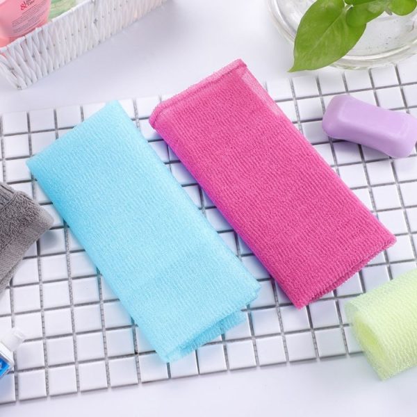 2 PCS Long Nylon Mesh Bath Shower Body Washing Clean Exfoliate Puff Scrubbing Towel Cloth Scrubbers Body Face Wash Cleaning Towel (Pink) - Image 8