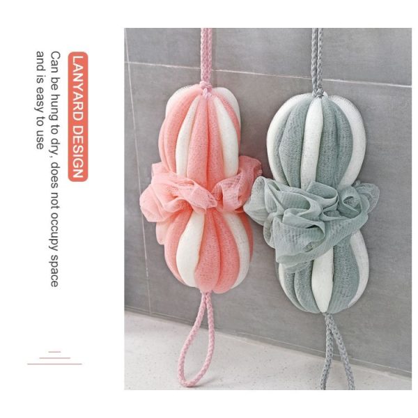 Bath Ball Rubbing Back Bath Towel Long Foam Net Bath Brush (Grey) - Image 4