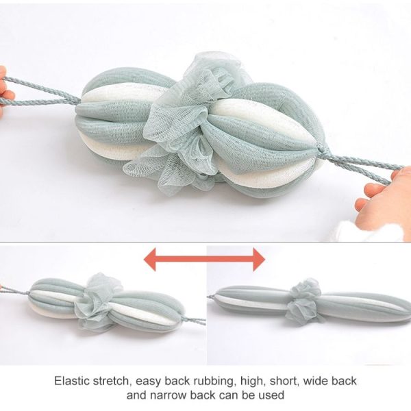 Bath Ball Rubbing Back Bath Towel Long Foam Net Bath Brush (Grey) - Image 5