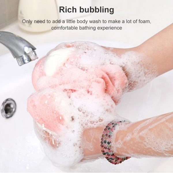Bath Ball Rubbing Back Bath Towel Long Foam Net Bath Brush (Grey) - Image 6