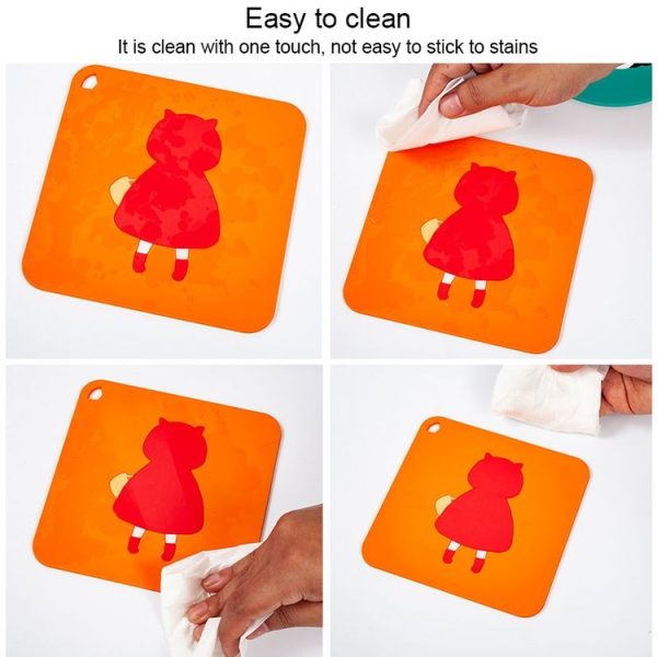 Anti-scald and Heat-resistant Placemats Home Waterproof and Oil-proof Table Mats Silicone Coasters, Size: Large, Style: Panda - Image 7