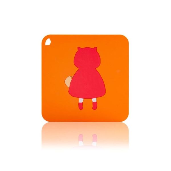 Anti-scald and Heat-resistant Placemats Home Waterproof and Oil-proof Table Mats Silicone Coasters, Size: Large, Style: Little Red Riding Hood