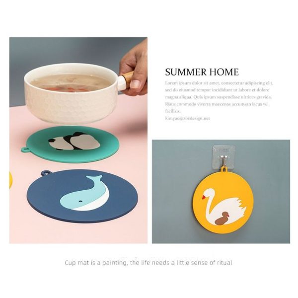 Anti-scald and Heat-resistant Placemats Home Waterproof and Oil-proof Table Mats Silicone Coasters, Size: Large, Style: Little Red Riding Hood - Image 3