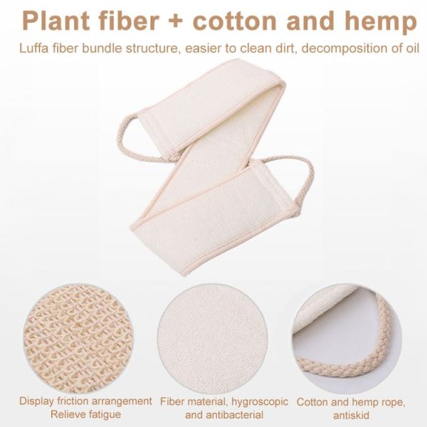 Soft Skin Care Exfoliating Loofah Sponge Back Strap Bath Shower Body Massage Spa Cleaning Scrubber Brush Tool - Image 4