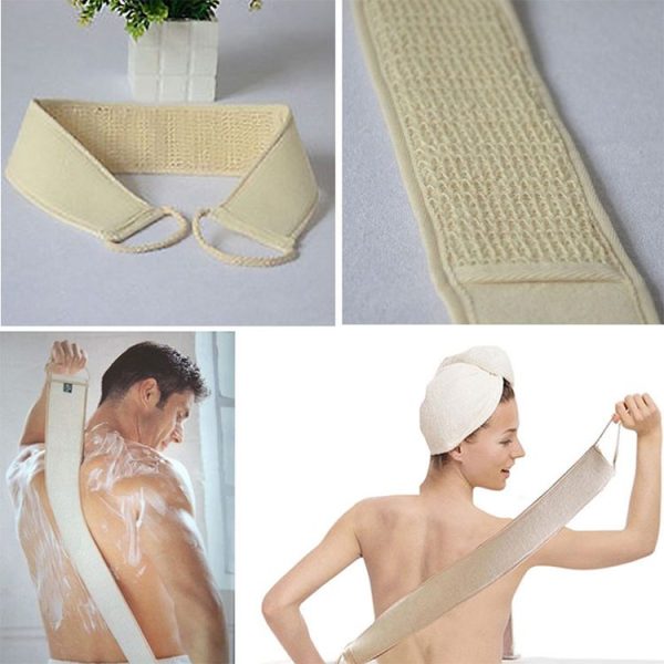 Soft Skin Care Exfoliating Loofah Sponge Back Strap Bath Shower Body Massage Spa Cleaning Scrubber Brush Tool - Image 6